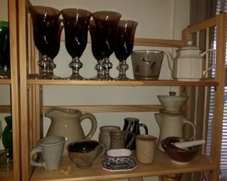 brown stemware