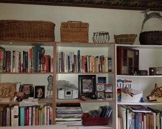 baskets, books