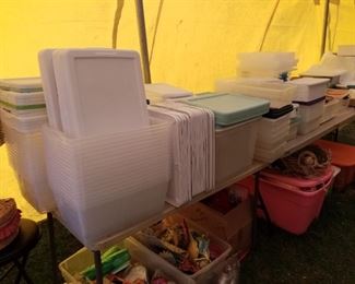 lots of storage bins