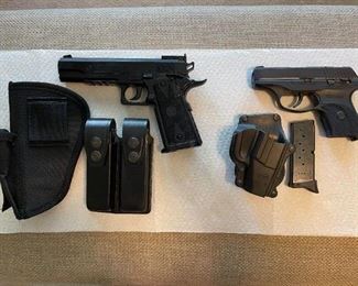BB gun (left) and 9mm Ruger LC9 pistol