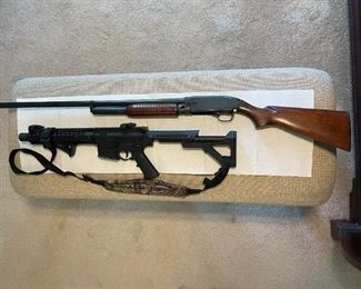 Winchester Model 25, 12-guage shotgun (top) and BB gun rifle 4.5mm (bottom)