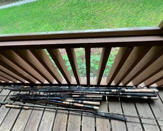 Assorted fishing rods