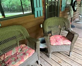 Part of set- 2 chairs bench and coffee table