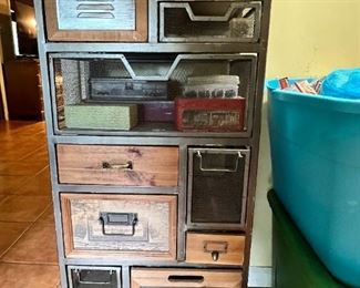 Metal and wood storage chest