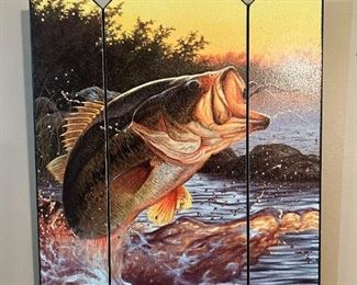 Wood panel painting of Fish