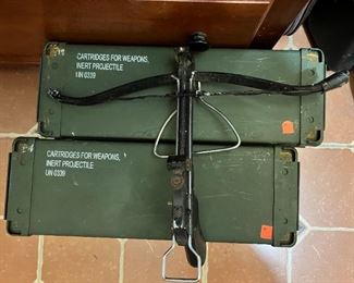 Small crossbow and metal Ammo boxes