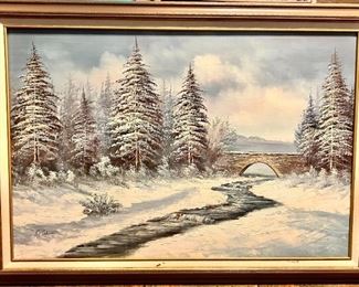 Winter framed painting