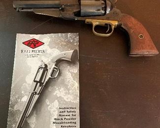 Pietta muzzle-loading revolver. Pietta manufactures quality reproductions of historical black powder pistols.