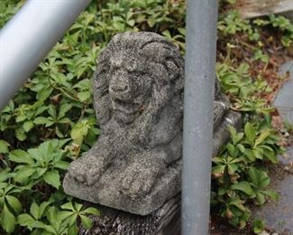 PAIR OF CEMENT LIONS
