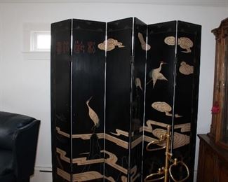 ONE OF SEVERAL ASIAN FOLDING SCREENS
