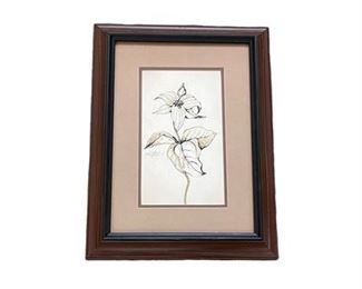 Lot 124
Botanical Sepia Watercolor Signed