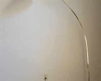 Mid Century Arc Brass Floor Lamp with Heavy Base