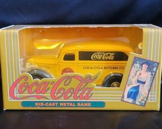 1995 Die Cast Metal Vintage Coca Cola Truck Bank