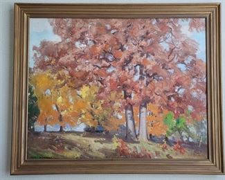 Fall Foliage Oil on Canvas by Paul T Sargent