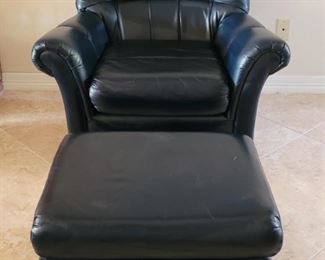 Midnight Blue Chair & Ottoman, 3 of 3 in Set