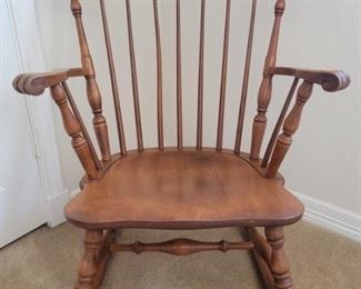 Vintage Windsor Maple Rocking Chair