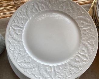 #7 $180 Haviland  Limoges luncheon china set includes 12 plates, 12 tea cups and 12 demitasse cups plus one serving plate.