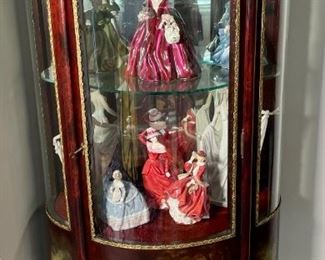Antique Vernis Martin Style Vitrine Curio Cabinet