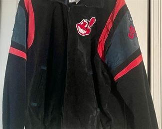 Men's Collectible Cleveland Indians Suede & Leather Jacket