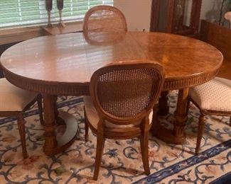 Vintage Designer Style Oval Dining Table & 4 Chairs