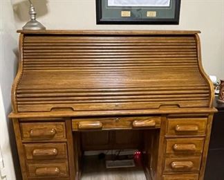 Oak Roll Top Desk