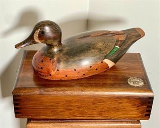 Ducks Unlimited Decoy Duck Lidded Box by Tom Taber