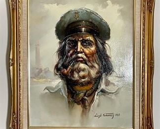 Laszlo Kohanecz Sea Captain Portrait Painting