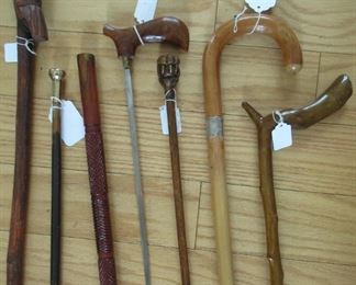 Gold, Silver and carved canes