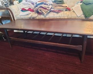 Mid Century coffee table, chair, stool