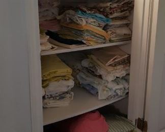 hundreds of sheets and pillow cases