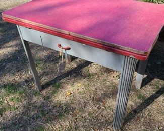red enamel top table $110 2