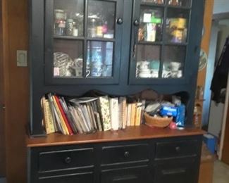 Amish pine two piece cabinet matches table/chairs