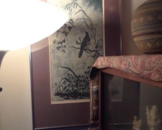 Snow scene with bird