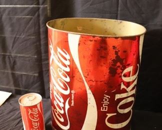 Vintage Coca-Cola  1960's Cheinco Coca Cola Metal Trash Can Oval 13"