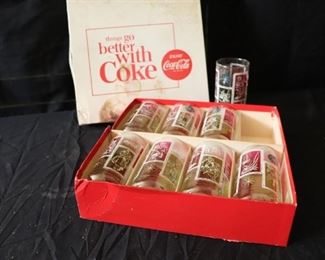 Vintage Coca Cola   Things go better with Coke Glasses - set of 8