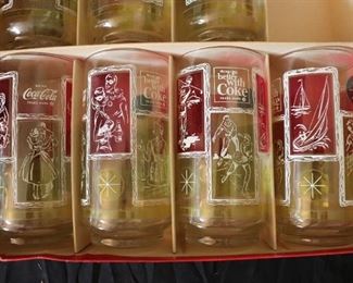 Vintage Coca Cola   Things go better with Coke Glasses - set of 8