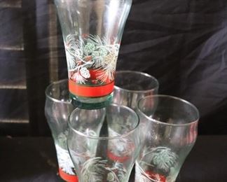 Vintage  Coca Cola Christmas Glasses 