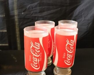 Vintage  Coca Cola 1970’s Coca Cola Pedestal Glasses