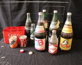 1960S COCA-COLA DIAMOND LABEL BOTTLE. Tab Bottle,  Fanta Can , White Rock Bottles 