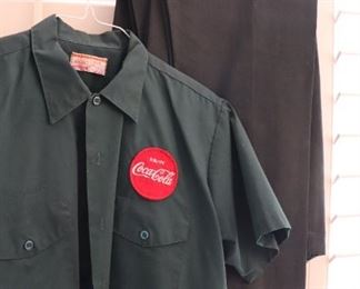Vintage Coca Cola Uniform Delivery Shirt Green Coke  Half Sleeve