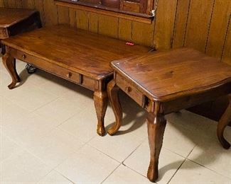5______$195 
Set of three tables - coffee & 2 sides&nbsp;
table  • 20high 48wide 30deep
Sides  • 23high 24wide 28deep