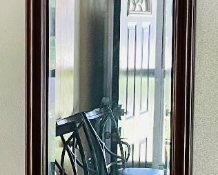 8______$145 
Mahogany console with mirror set&nbsp;
console  • 31high 32wide 16deep
mirror  • 19x42