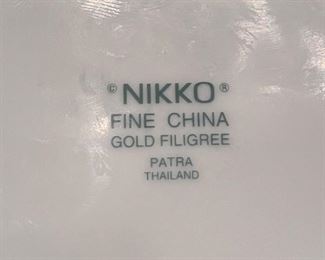 13______$300 
Nikko Fine china "Gold filigree" set for 12 - 4 place setting missing one B&B plate&nbsp;