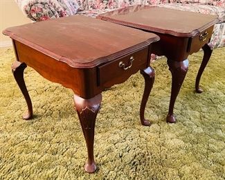 10______$350 
Ethan Allen Table set 2 sides & 1 coffee table&nbsp;
side tables  • 23high 22wide 27deep 
glass four panel table  • 18high 50wide 38deep 