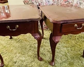 10______$350 
Ethan Allen Table set 2 sides & 1 coffee table&nbsp;
side tables  • 23high 22wide 27deep 
glass four panel table  • 18high 50wide 38deep 