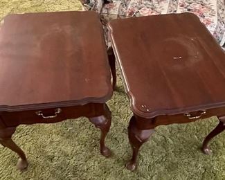 10______$350 
Ethan Allen Table set 2 sides & 1 coffee table&nbsp;
side tables  • 23high 22wide 27deep 
glass four panel table  • 18high 50wide 38deep 