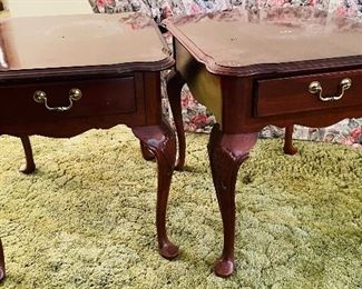 10______$350 
Ethan Allen Table set 2 sides & 1 coffee table&nbsp;
side tables  • 23high 22wide 27deep 
glass four panel table  • 18high 50wide 38deep 