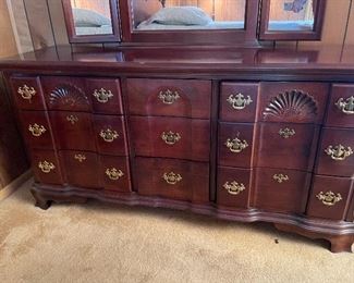 22______$395 
Mahogany dresser with triptych mirror&nbsp;
 • 81high 84wide 18deep 