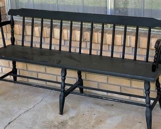 27______$140 
Wood bench sturdy except for left arm need to be tighten&nbsp;