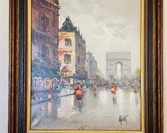 37______$90 
French painting of Arc de Triumph